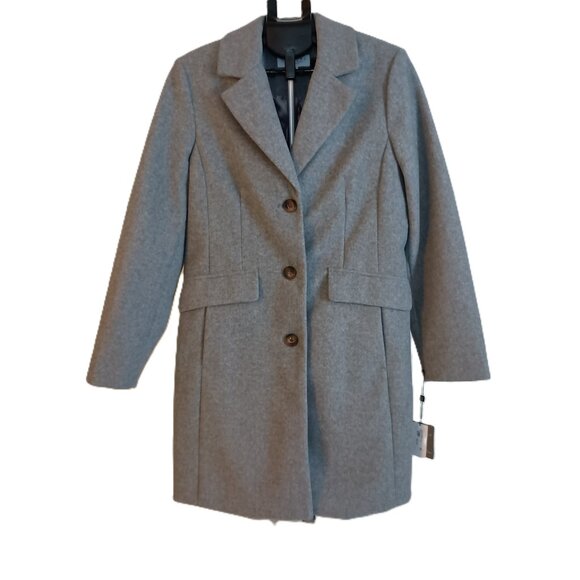Laundry by Shelli Segal Gray Wool Alternative Winter Coat Women’s Size L NWT - Picture 2 of 16